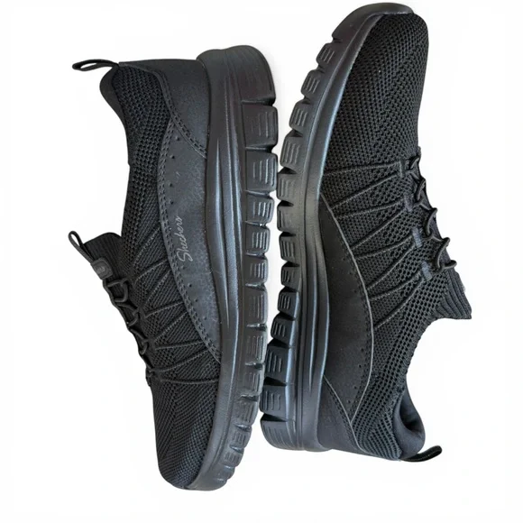 Skechers Black Stretch Fit Slip-On Low Top Comfort Support Sneakers Sz. 8.5 - Picture 5 of 12